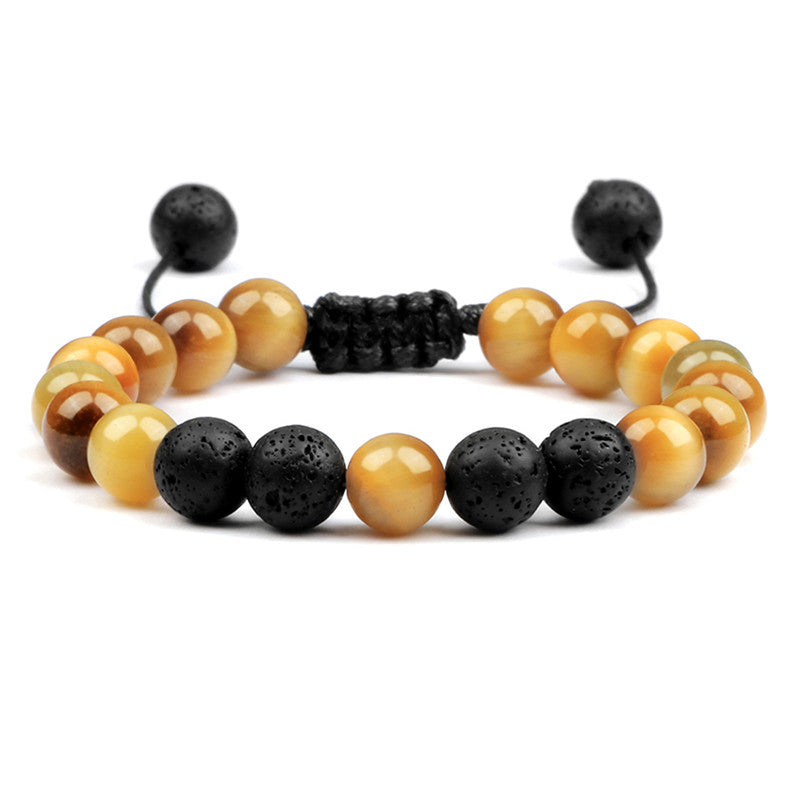 Brazalete trenzado de tigre de color volcánico de lava de lava al por mayor